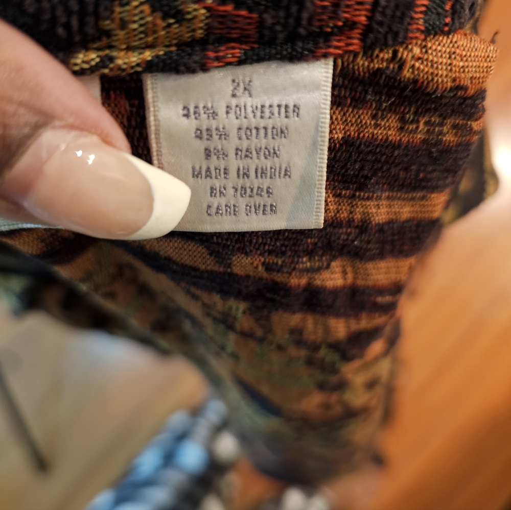 VTG Studio Works Woman Multicolor Patterned Jacket Size 2X - Picture 7 of 10